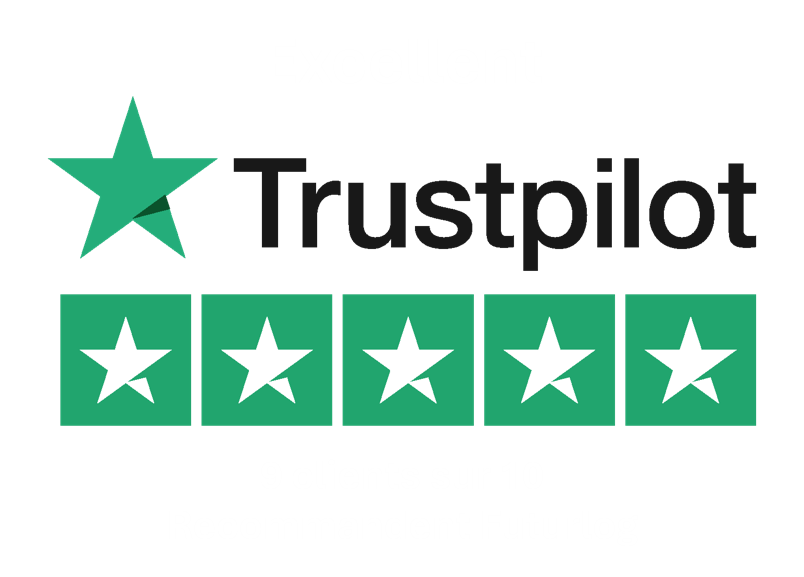 Lien hypertexte vers les avis de nos clients e-commerce sur Trustpilot : note sur 5 étoiles (couleur verte)